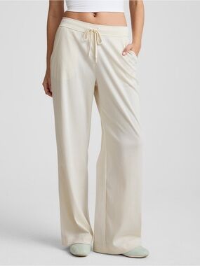 Beyond Yoga Breathe Easy Comfort Cord Pant medium dove cream wide leg loungewear